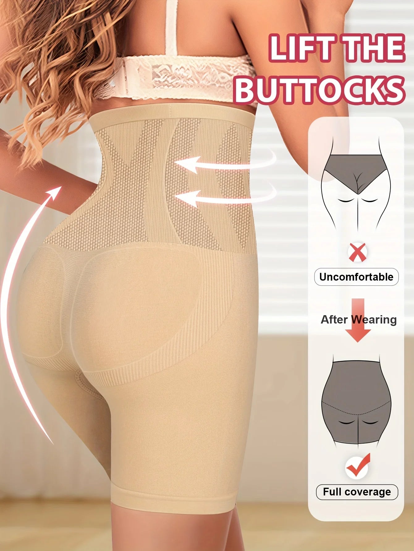 BaliniLA High-Waisted Snatched Tummy Contouring Seamless Comfortable Shapewear Panties