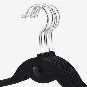 Non Slip Velvet Hangers - Heavy Duty - Suit Hangers Space Saving Clothes Hangers 360° Swivel Hook,