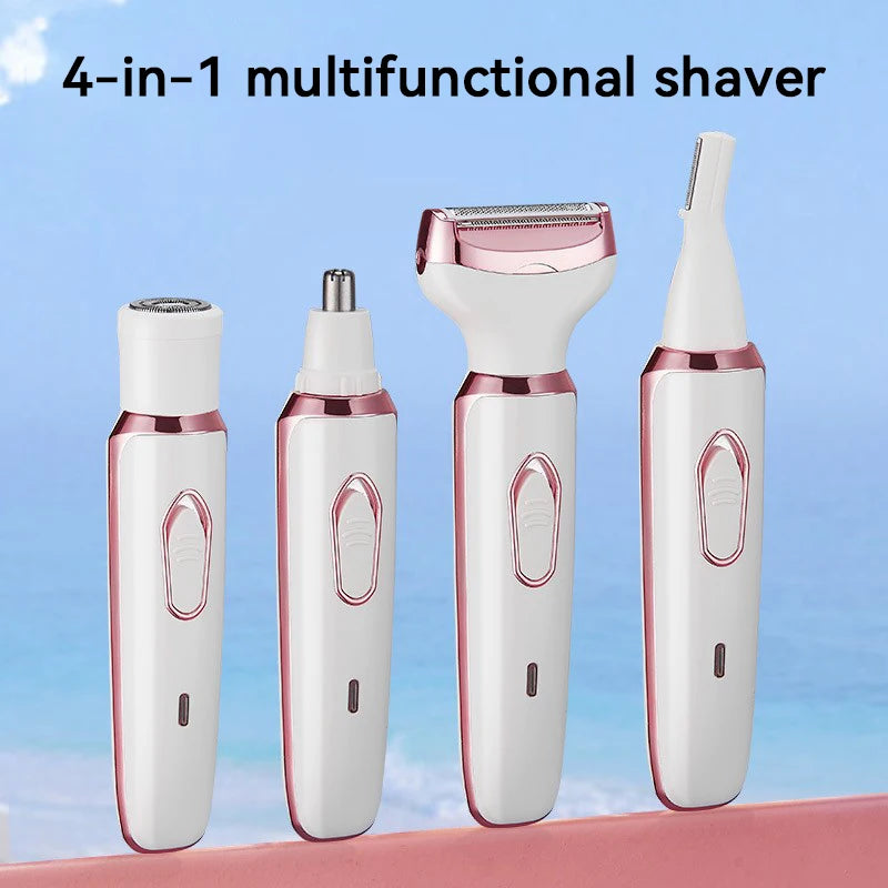 4 In 1 Electric Lady Shaver Body Hair Removal Epilator Painless Cordless Trimmer Razor Gifts For Women