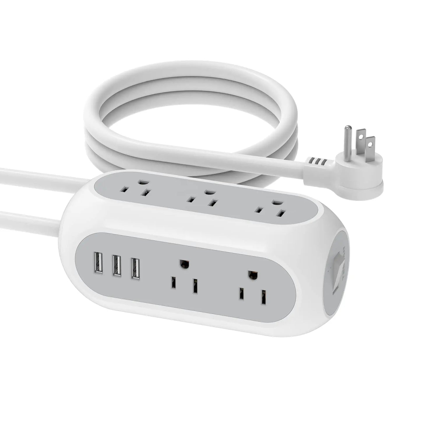 Surge Protector Power Strip - 8 Outlets with 4 USB (2 USB C) Charging Ports, Multi Plug Outlet Extender, 5Ft Braided Extension Cord, Flat Plug Wall Mount Desk USB Charging Station for Home Office ETL