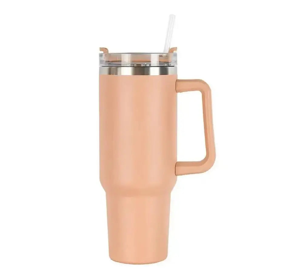 40oz 1200ML High Quality Insulated Tumbler with Handle Straw Double Wall Thermal Iced Travel Cup Coffee Cup Perfect Gift