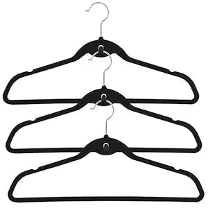 Non Slip Velvet Hangers - Heavy Duty - Suit Hangers Space Saving Clothes Hangers 360° Swivel Hook,