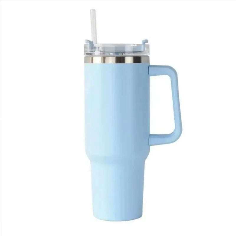 40oz 1200ML High Quality Insulated Tumbler with Handle Straw Double Wall Thermal Iced Travel Cup Coffee Cup Perfect Gift