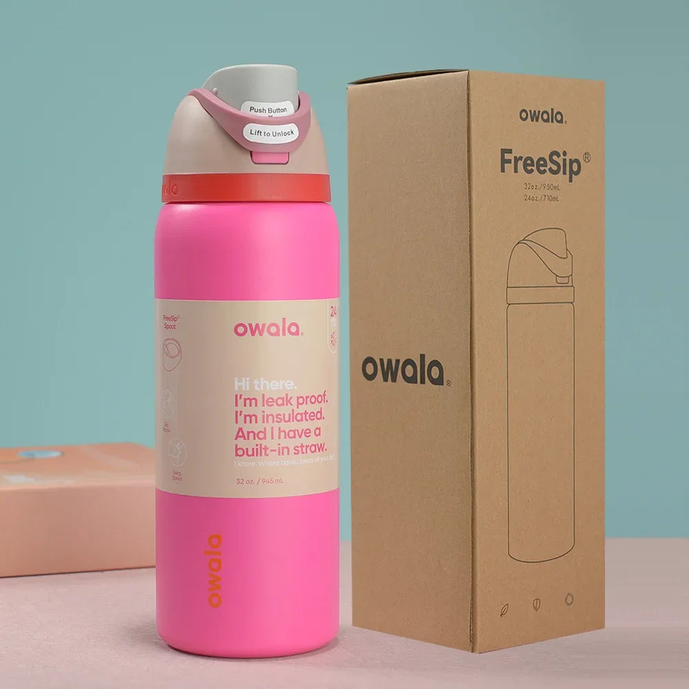 Owala FreeSip Insulated Stainless Steel Water Bottle with Straw for Sports, Travel, and School BPA-Free Sports Water Bottle, 24 oz, Denim