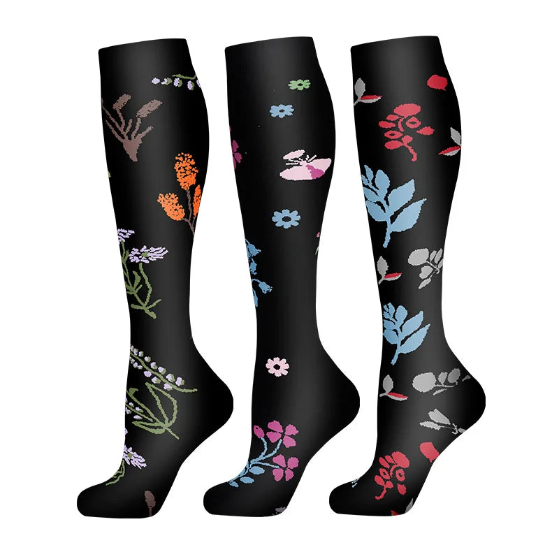 Compression Socks Pairs Outdoor Sports Riding Compress Stretch Stockings Nurse Calf Pressure Leg Socks Swollen Varicose Veins