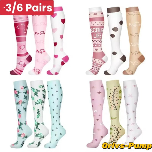 Compression Socks Pairs Outdoor Sports Riding Compress Stretch Stockings Nurse Calf Pressure Leg Socks Swollen Varicose Veins