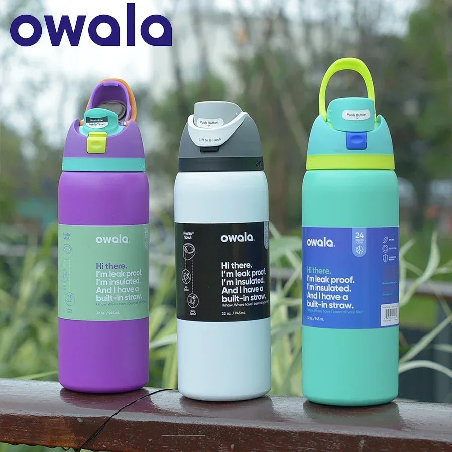 Owala FreeSip Insulated Stainless Steel Water Bottle with Straw for Sports, Travel, and School BPA-Free Sports Water Bottle, 24 oz, Denim